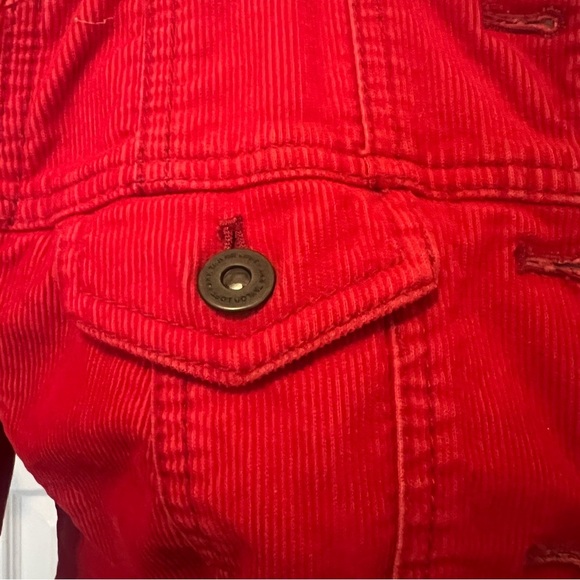 Women's Red Button-Up Jacket - Picture 4 of 7